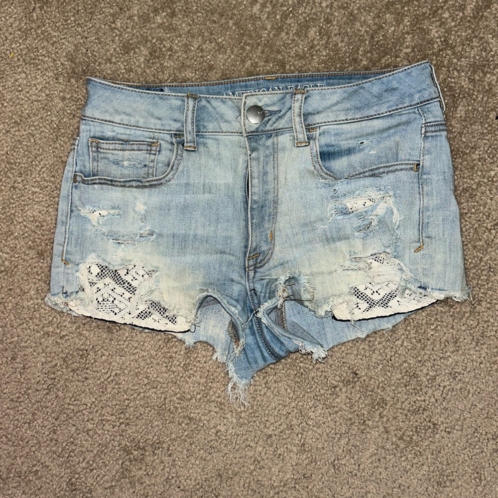 Light washed jean shorts from American Eagle